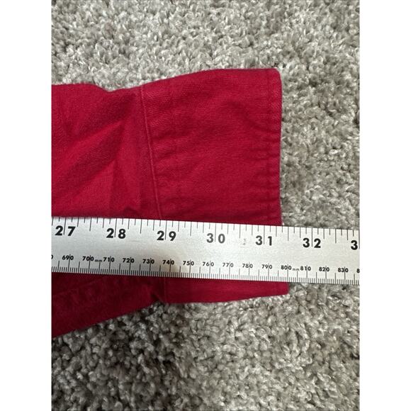 Vintage St Johns Bay Shirt Mens X-Large Red Chamois Cloth Button Up Made USA 90s - Picture 10 of 11